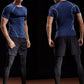 T-shirt Elastic Quick Dry Sport Tops Tee Athletic Gym Workout Shirts Men - Brocelles