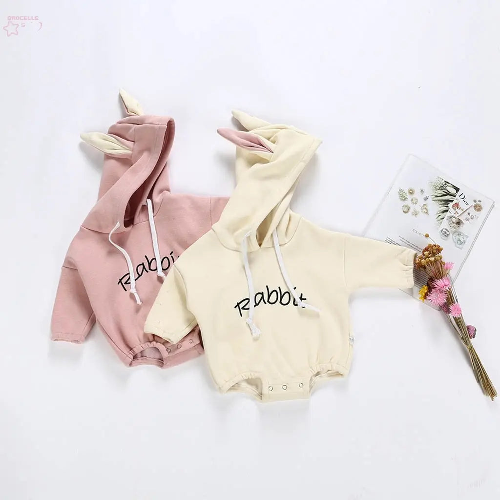 Todder Kid new born baby clothes Girl Boy Rabbit Letter Sweatshirt Tops Spring Autumn clothes Pullover Bodysuit baby costumes Brocelles