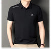 Trendy Business Casual Traceless Lapel T-shirt Men's Top - Brocelles