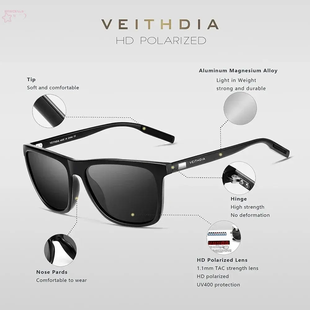 VEITHDIA Unisex Retro Sunglasses - Brocelles