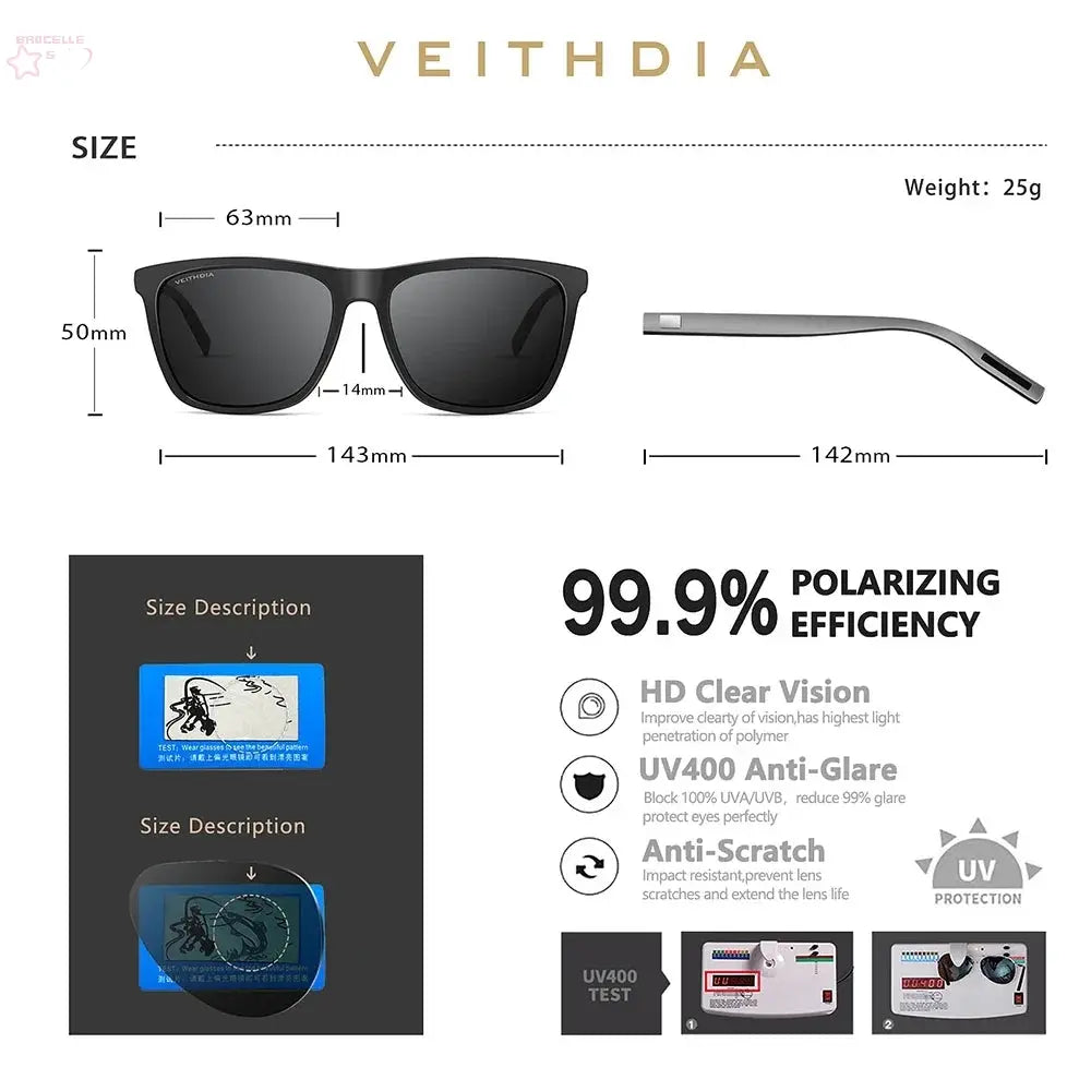 VEITHDIA Unisex Retro Sunglasses - Brocelles