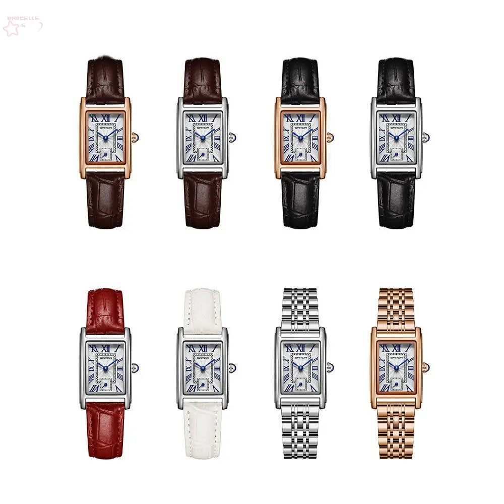 Watch Square Steel Band Quartz Watch Roman Numeral Waterproof Quartz Ladies Belt Watch Brocelles