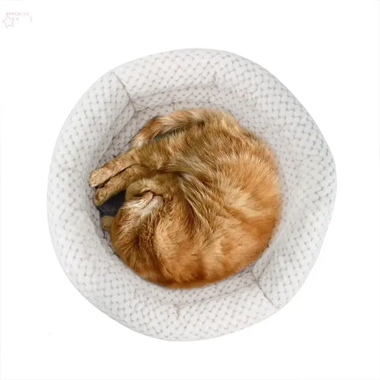 Winter Pet Deep Sleep Bed Semi-Enclosed Round Ice Velvet Pet Bed Comfortable Soft Warm Cat Bed Dog Bed eprolo