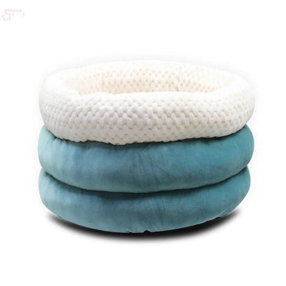 Winter Pet Deep Sleep Bed Semi-Enclosed Round Ice Velvet Pet Bed Comfortable Soft Warm Cat Bed Dog Bed eprolo