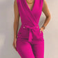 Women Casual V Neck Jumpsuits Button - Brocelles