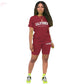 Womens Summer Tracksuit Print T-Shirt+Shorts 2 Piece Sets Fashion - Brocelles