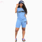 Womens Summer Tracksuit Print T-Shirt+Shorts 2 Piece Sets Fashion - Brocelles