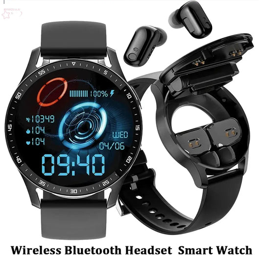 X7 2-in-1-Smartwatch mit Ohrhörern, Smartwatch TWS, Bluetooth-Kopfhörer, Herzfrequenz-Blutdruckmessgerät, Sportuhr, Fitnessuhr Brocelles